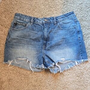 KANCAN Jean Shorts Womens Size 11/29 Blue Cut Off Distressed Denim Shorts